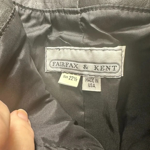 Fairfax & Kent vintage black leather pants women’s size 22.5 - Picture 5 of 6